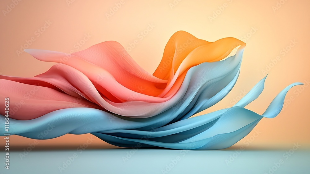 Poster captivating abstract background design with mesmerizing wavy iridescent shapes that create a sense o