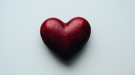 Fototapeta premium Dark Red Heart on a Plain Background