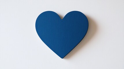 Simple Blue Heart Icon on White Background