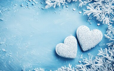 Obraz premium Saint Valentines Day blue background