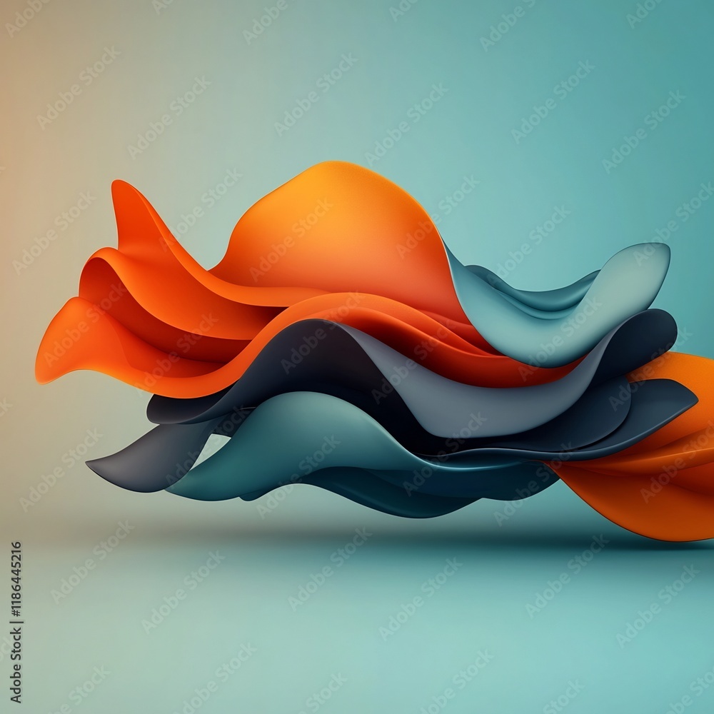 Aufkleber captivating abstract digital artwork featuring a visually striking composition of dynamic fluid wavy