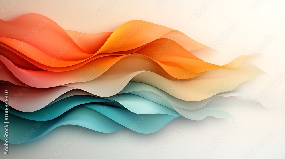 Poster vibrant iridescent abstract background design with wavy dynamic shapes and a shimmering prismatic li