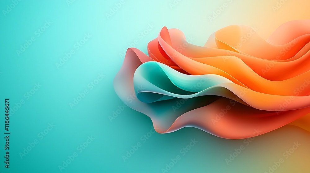 Aufkleber surreal and dreamlike abstract background design featuring wavy iridescent shapes with a shimmering 