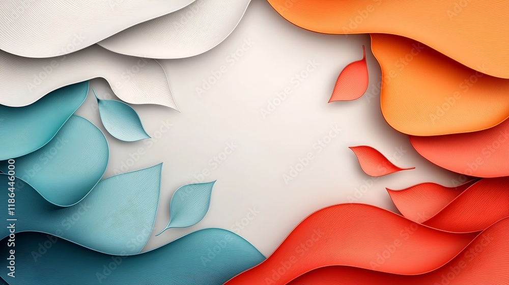 Aufkleber Soothing Ethereal Abstract Background with Wavy Iridescent Shapes in Calming Color Palette   Textured Shimmering Mid century Modern Inspired Visuals with High and Luminosity