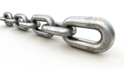 Obraz premium Intricate closeup, exploring the strength and interconnectedness of a metallic chain link
