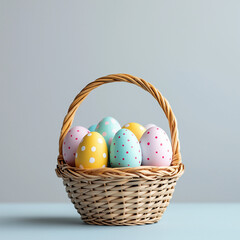 Fototapeta premium easter eggs in a basket