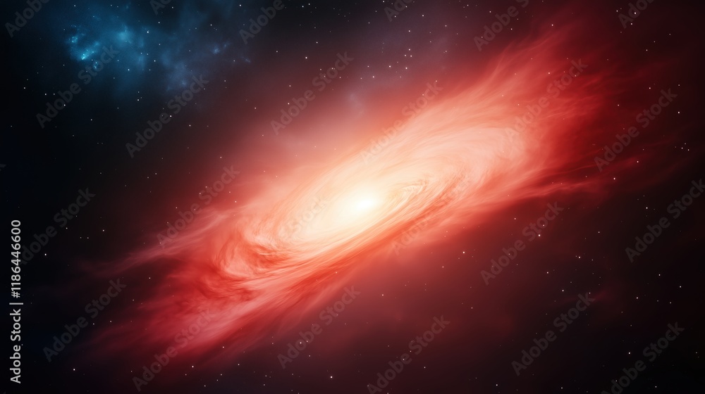 Poster dynamic flight through hyperspace in deep space with vivid nebula and starry sky, illustrating fast 
