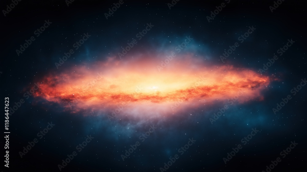 Poster cosmic galaxy exploration in outer space with dramatic light and deep starry background illustrating