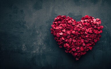 Saint Valentines Day heart on black background