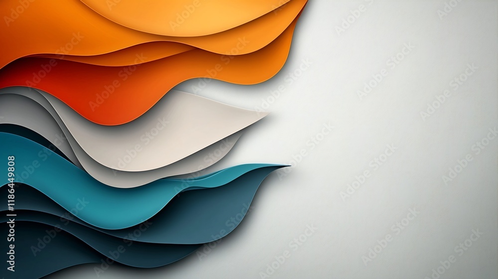 Poster captivating ethereal abstract shapes in warm gradient tones with overlapping holographic textures di