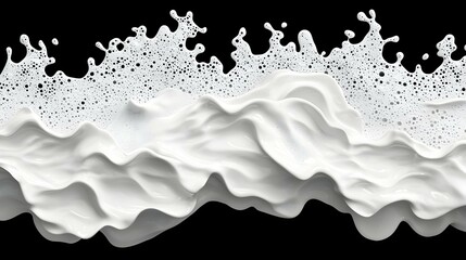 Obraz premium Abstract image of white liquid with foam, perfect for backgrounds, textures, or design elements. Wave-like pattern.