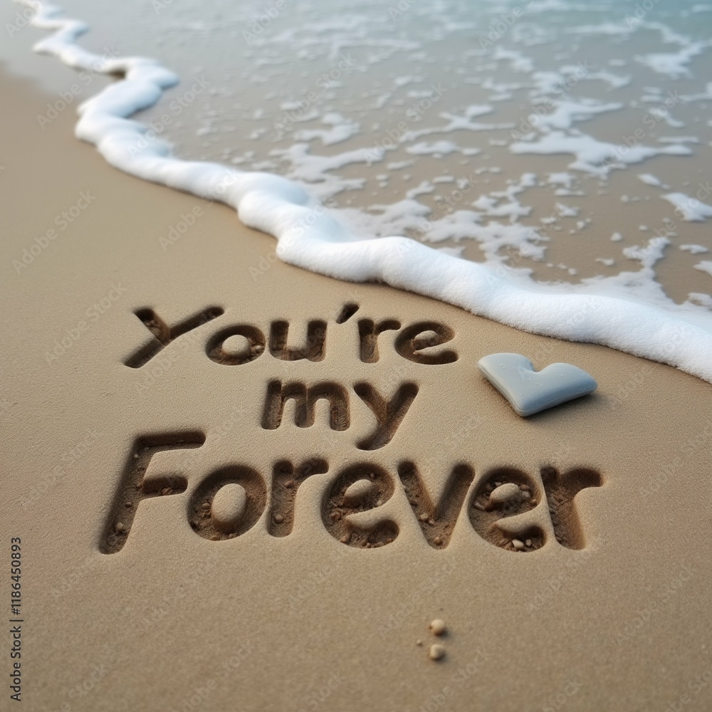 Poster the image shows a sandy beach with the words 