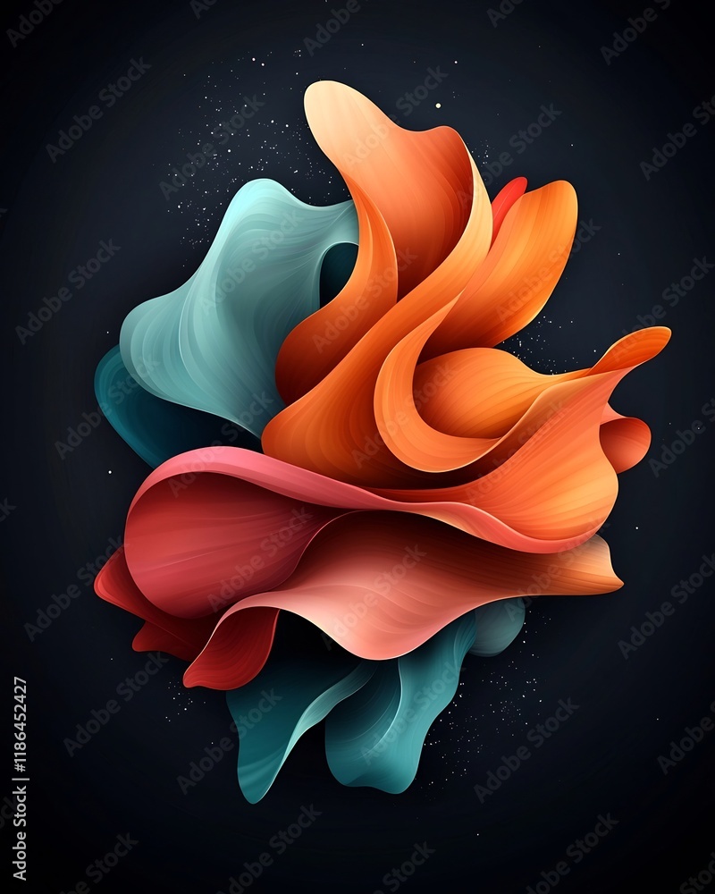 Aufkleber mesmerizing iridescent abstraction shimmering fluid organic shapes in a captivating celestial dreams