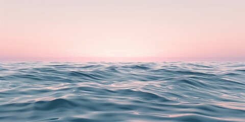 Fototapeta premium A serene ocean scene at sunset, showcasing gentle waves and a pastel sky.