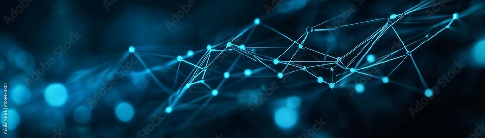 Poster abstract technology background with connected lines and dots, futuristic network illustration for di