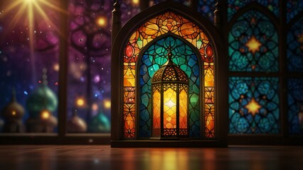 Obraz premium stained glass window in church