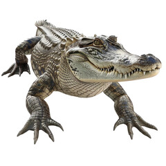 Fototapeta premium Realistic Alligator Isolated on Clean transparent background for Nature and Wildlife Illustrations