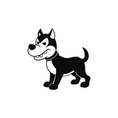 Angry dog silhouette vector illustration  on white background