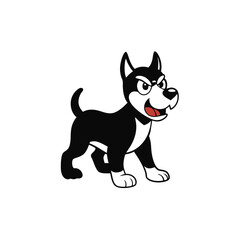 Angry dog silhouette vector illustration  on white background