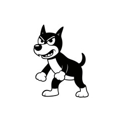 Angry dog silhouette vector illustration  on white background