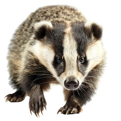 Naklejka premium Photorealistic Badger on Clean transparent background Perfect for Nature and Wildlife Projects