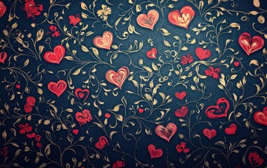 Saint Valentines Day navy blue background