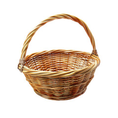 Fototapeta premium Photorealistic Image of a Clean, Empty Woven Basket on a transparent background.