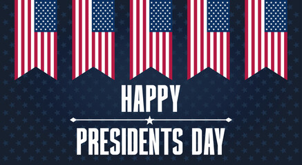 Presidents day banner with American flag and stars discreet