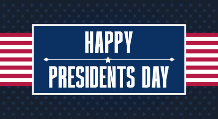 Fototapeta premium Presidents day banner with American flag and stars