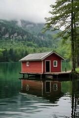 A beautiful serene forest lake landscape