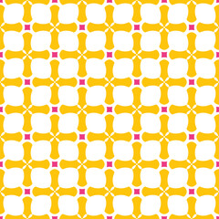 Yellow, pink and white colors abstract shapes seamless pattern