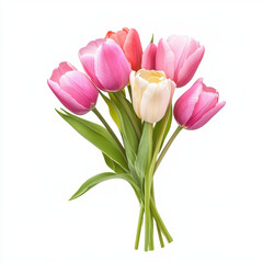 Fototapeta premium vibrant bouquet of tulips in various colors, perfect for spring