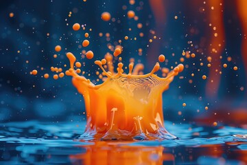 A vibrant splash of paint frozen in mid-air, representing creativity 
