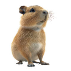 Fototapeta premium Realistic Capybara Isolated on Clean transparent background for.