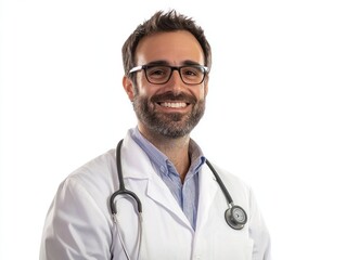 Fototapeta premium Clinical Psychologist - Clinical psychologist conducting therapy sessions or assessments, in a clinical or office setting, on a White Background.