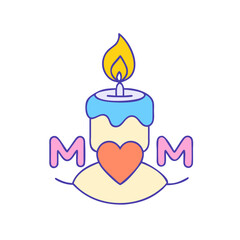 candle for mom vector icon, mother’s day vector illustration - simple illustration of candle for mom perfect for logos, and mother’s day -themed designs.