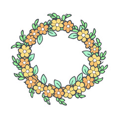 flower wreath vector icon, mother’s day vector illustration - simple illustration of flower wreath perfect for logos, and mother’s day -themed designs.