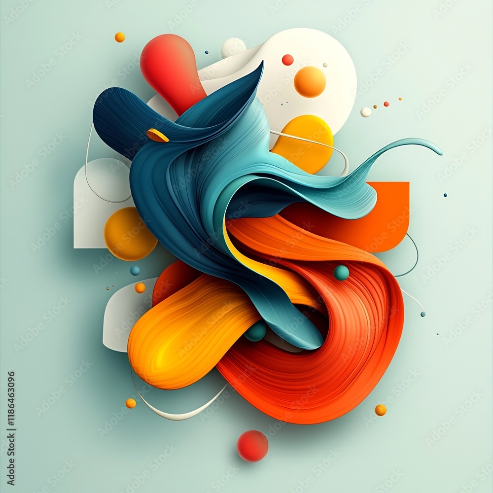 Poster captivating chromatic flow mesmerizing abstract geometric motifs in prismatic surreal composition ir