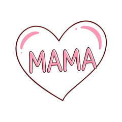 heart with mama vector icon, mother’s day vector illustration - simple illustration of heart with mama perfect for logos, and mother’s day -themed designs.