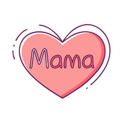 heart with mama vector icon, mother’s day vector illustration - simple illustration of heart with mama perfect for logos, and mother’s day -themed designs.