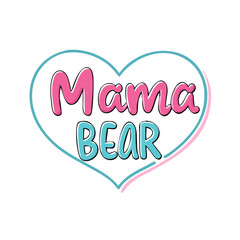 heart with mama bear vector icon, mother’s day vector illustration - simple illustration of heart with mama bear perfect for logos, and mother’s day -themed designs.