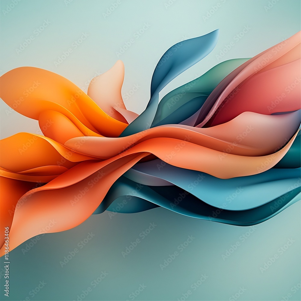 Poster mesmerizing prismatic chromatic abstract with dynamic flowing iridescent shapes captivating surreali