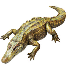 Obraz premium Hyper-realistic Crocodile Isolated on Clean transparent background for Nature and Wildlife Concepts