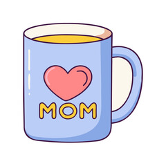 mom s favorite mug vector icon, mother’s day vector illustration - simple illustration of mom s favorite mug perfect for logos, and mother’s day -themed designs.