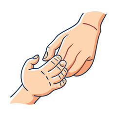 mom s hand holding baby s hand vector icon, mother’s day vector illustration - simple illustration of mom s hand holding baby s hand perfect for logos, and mother’s day -themed designs.