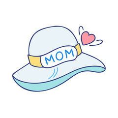 mom s hat vector icon, mother’s day vector illustration - simple illustration of mom s hat perfect for logos, and mother’s day -themed designs.
