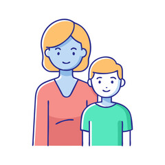 mother and son vector icon, mother’s day vector illustration - simple illustration of mother and son perfect for logos, and mother’s day -themed designs.