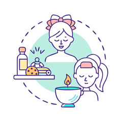 relaxing spa for mom vector icon, mother’s day vector illustration - simple illustration of relaxing spa for mom perfect for logos, and mother’s day -themed designs.