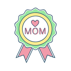 vintage mom badge vector icon, mother’s day vector illustration - simple illustration of vintage mom badge perfect for logos, and mother’s day -themed designs.