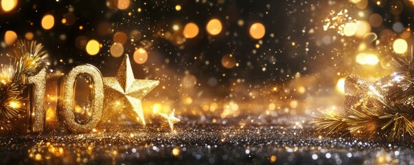New Year celebration , golden numbers, festive background, holiday theme, bright colors, sparkling details, decoration, party atmosphere, celebration concepts